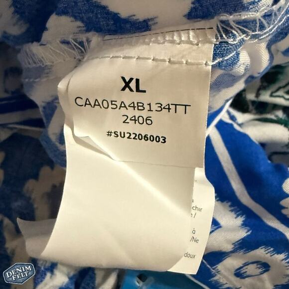 Cupshe Blue Boho Paisley V-Neck Puff Sleeve Mini Dress/Swimsuit Cover Up ~ NEW - Picture 11 of 11